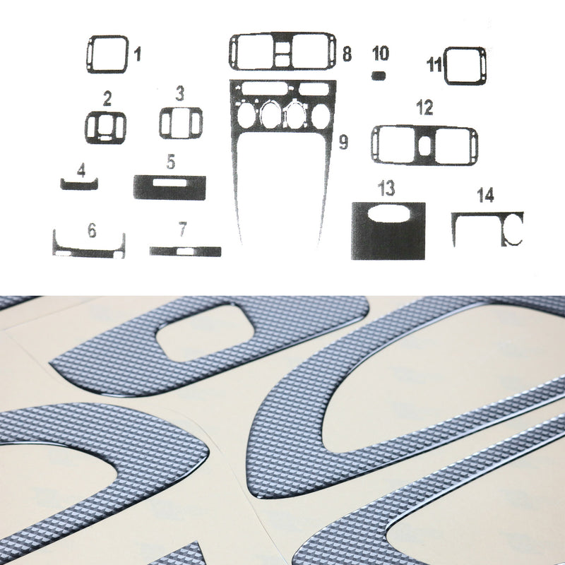 Innenraum Dekor Cockpit für Toyota Corolla 1997-2002 Carbon Optik 14tlg