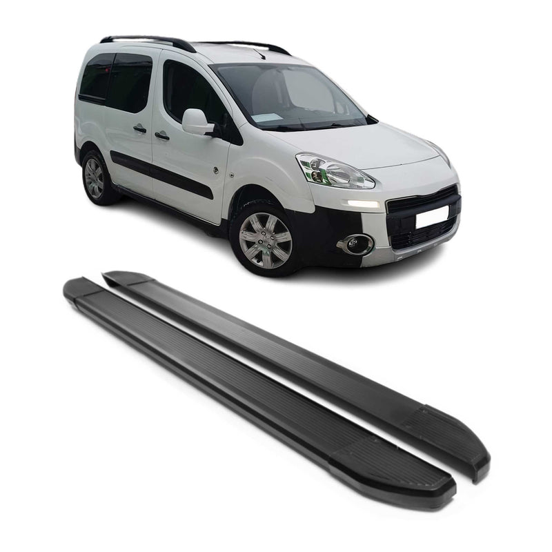 Alu Schweller Trittbretter für Peugeot Partner Tepee 2008-18 Pulverbeschichtung