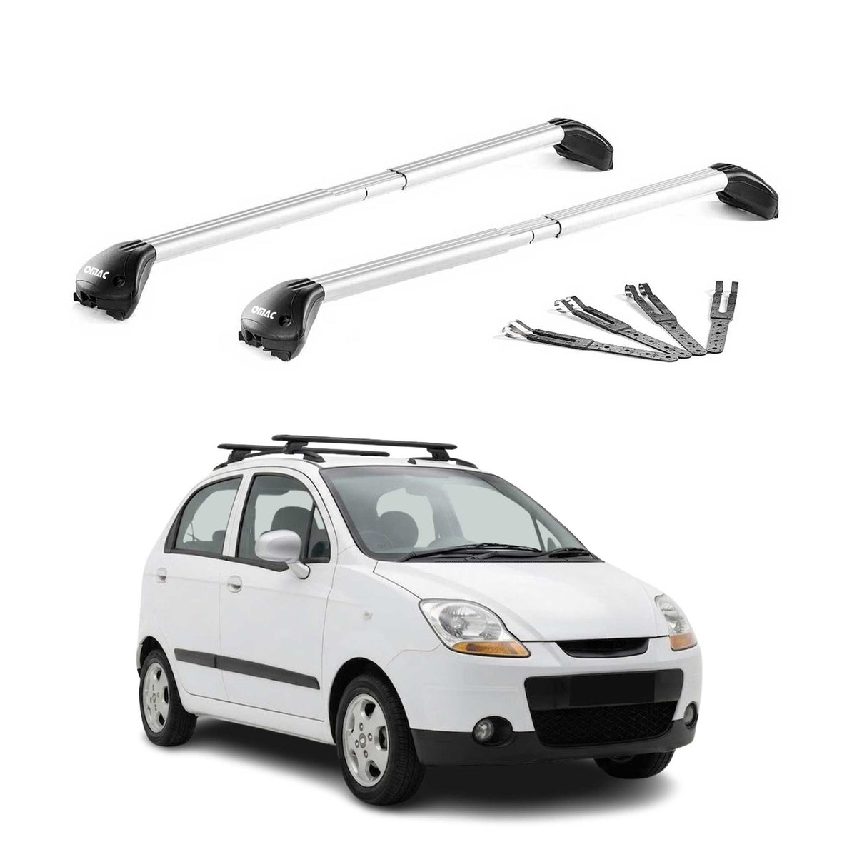 Dachträger Grundtäger für Chevrolet Matiz 2005-2011 100kg Alu Grau 2x ABE