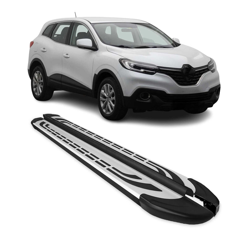 Trittbretter Schweller Seitenbretter für Renault Kadjar 2015-2025 Schwarz Alu