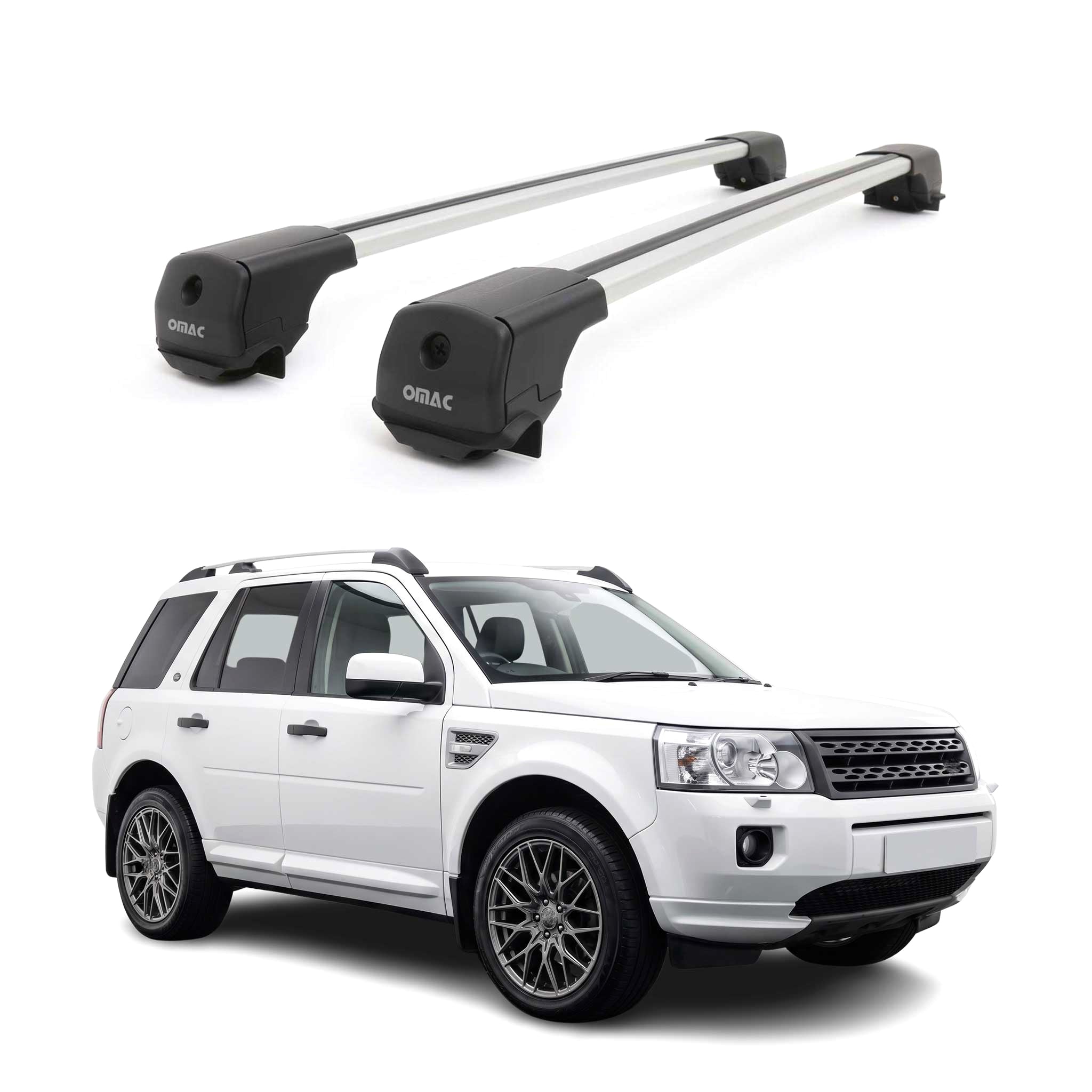 Dachträger für Land Rover Freelander II L359 2007-2015 Aluminium 75kg Grau 2tlg