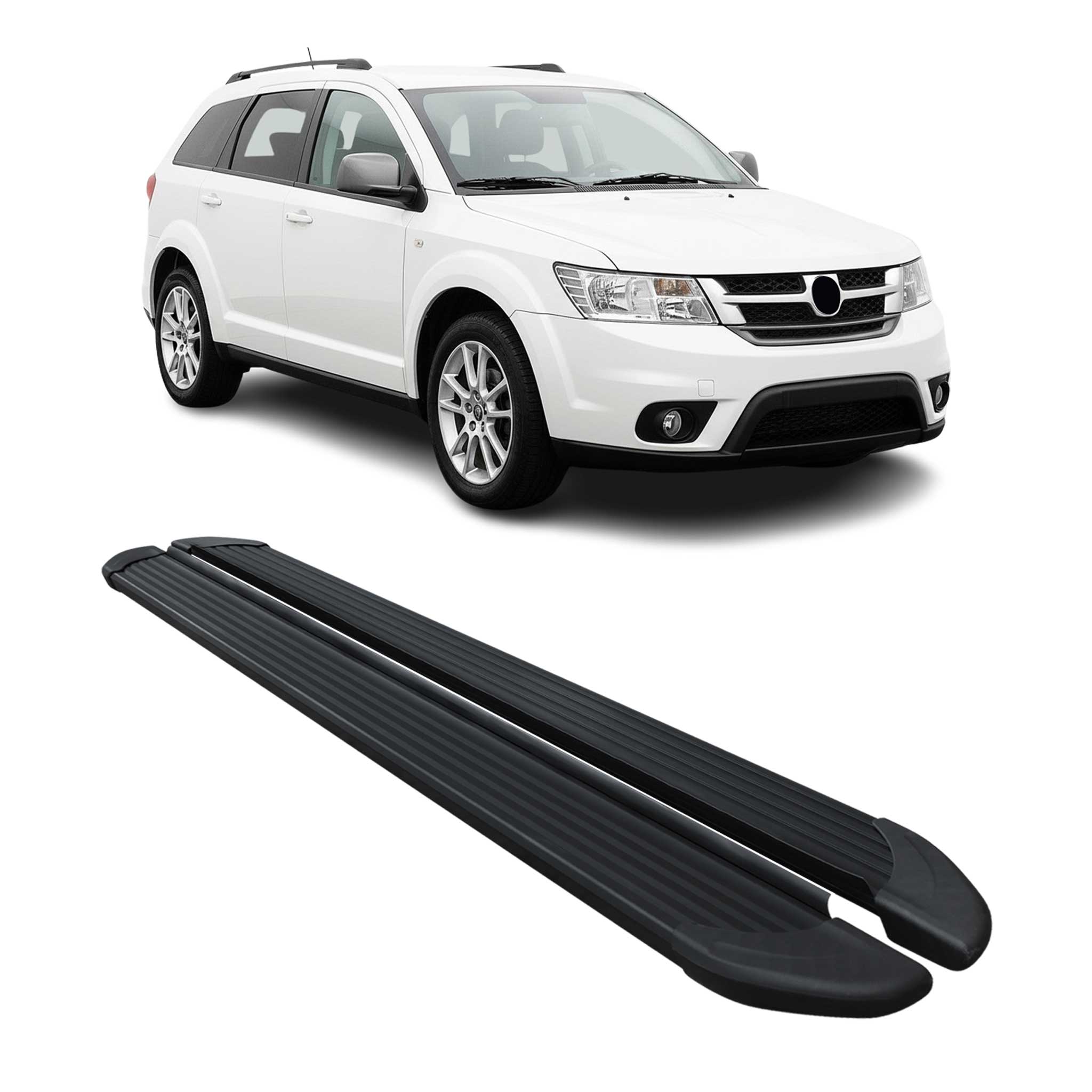 Seitenschweller Trittbretter Schweller für Fiat Freemont 2011-2016 Alu Schwarz