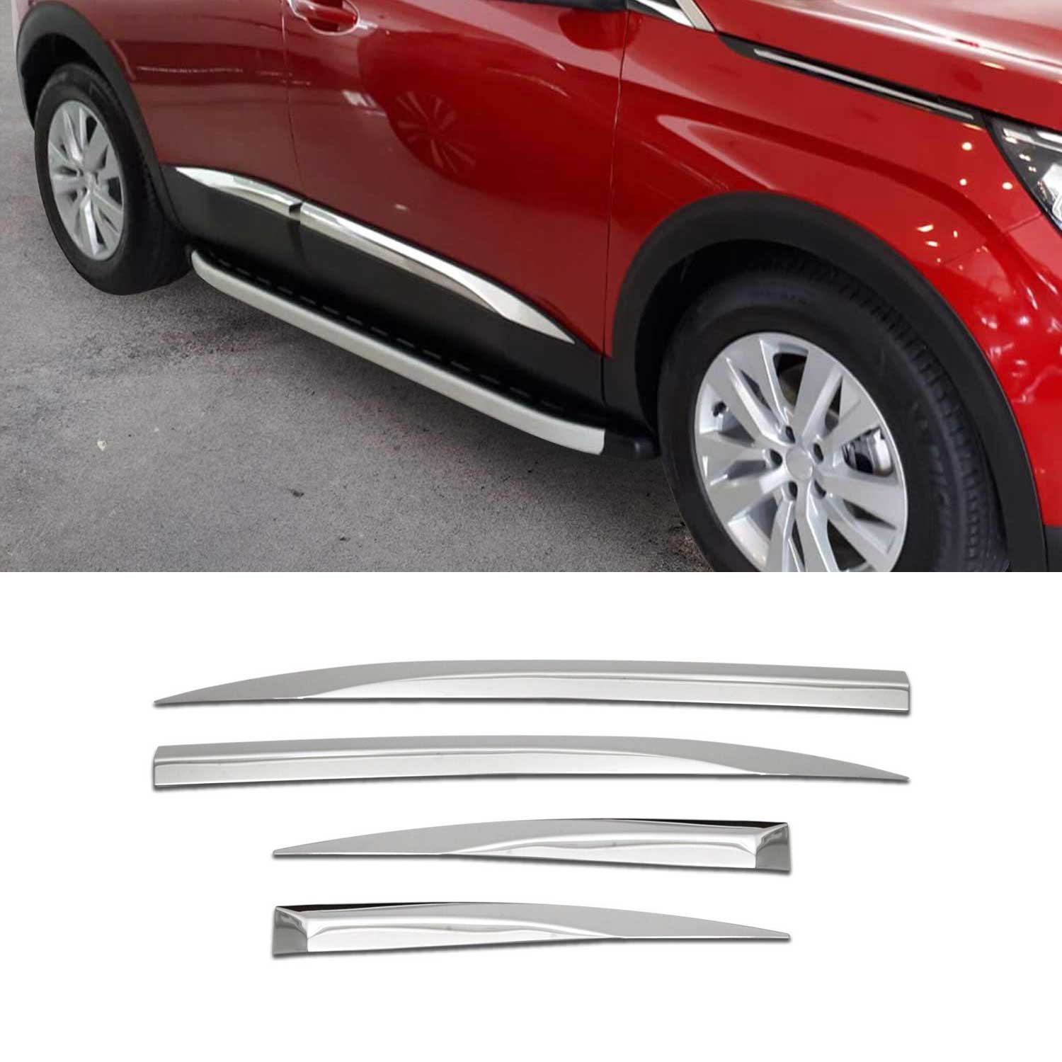 Seitentürleiste Türschutzleiste für Peugeot 3008 Active P84 2016-2024 Chrom 4x