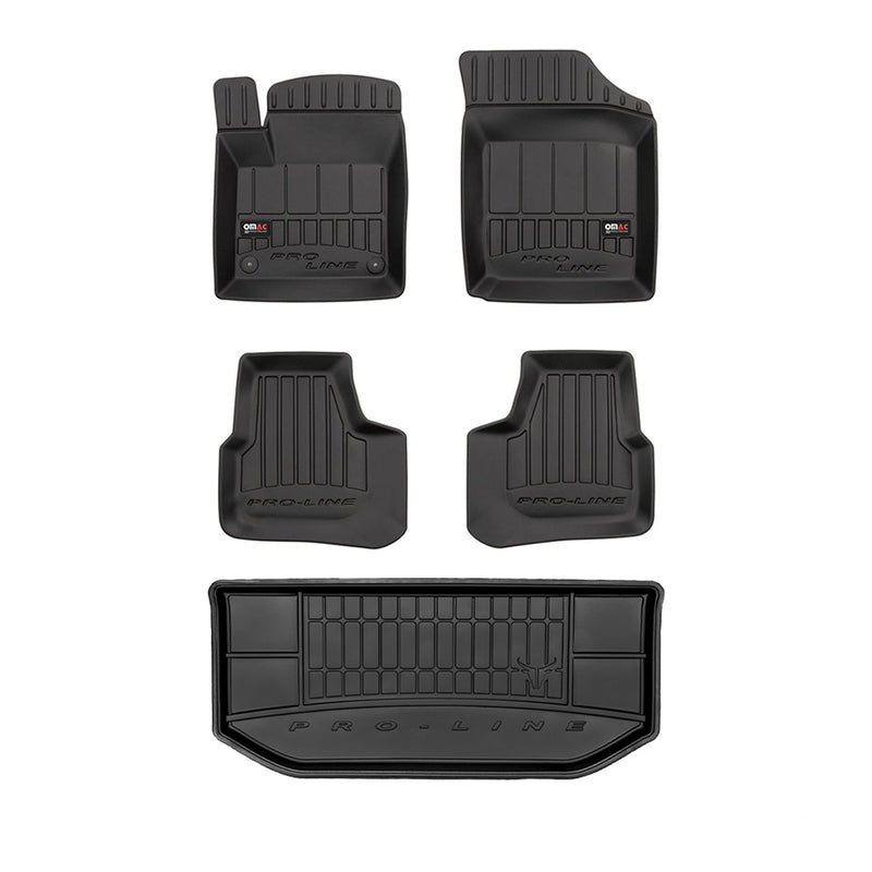 OMAC Fußmatten & Kofferraumwanne Set für VW Up 2011-2016 Gummi TPE Schwarz 5x