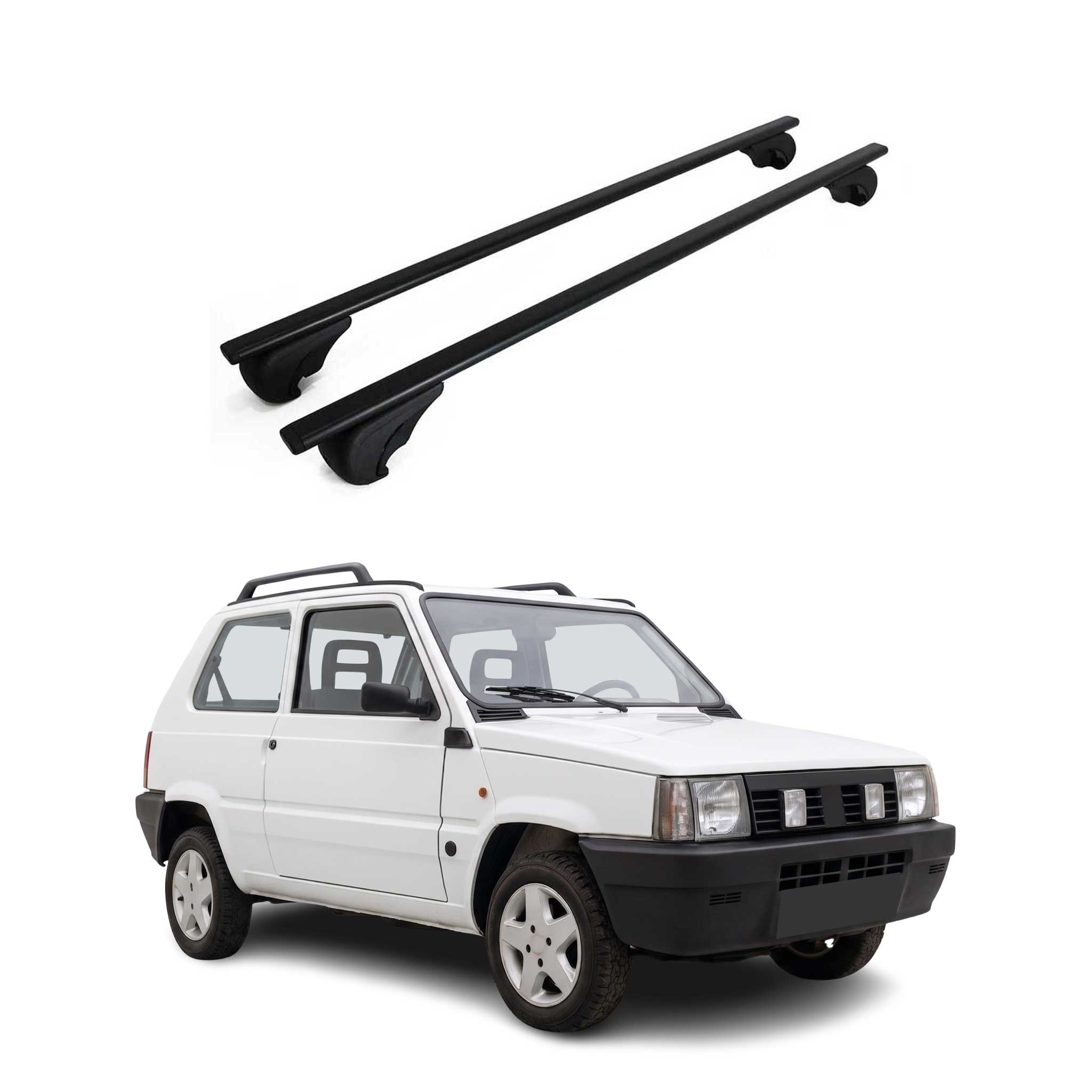 Dachträger Grundträger für Fiat Panda I Schrägheck 1980-2003 Metall Schwarz 2tlg