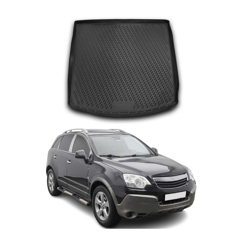 Kofferraummatte Kofferraumwanne für Opel Antara 2006-2021 Gummi TPE Schwarz