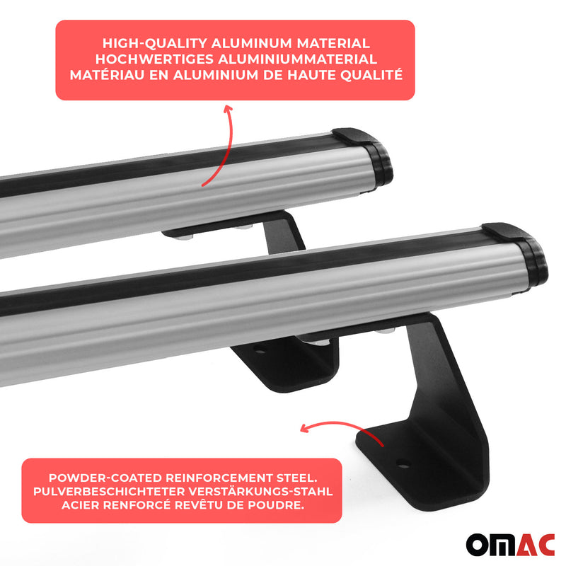 2x Dachträger + Leiterhalter Set für Fıat Doblo 2010-2021 Lastanschläge Silber