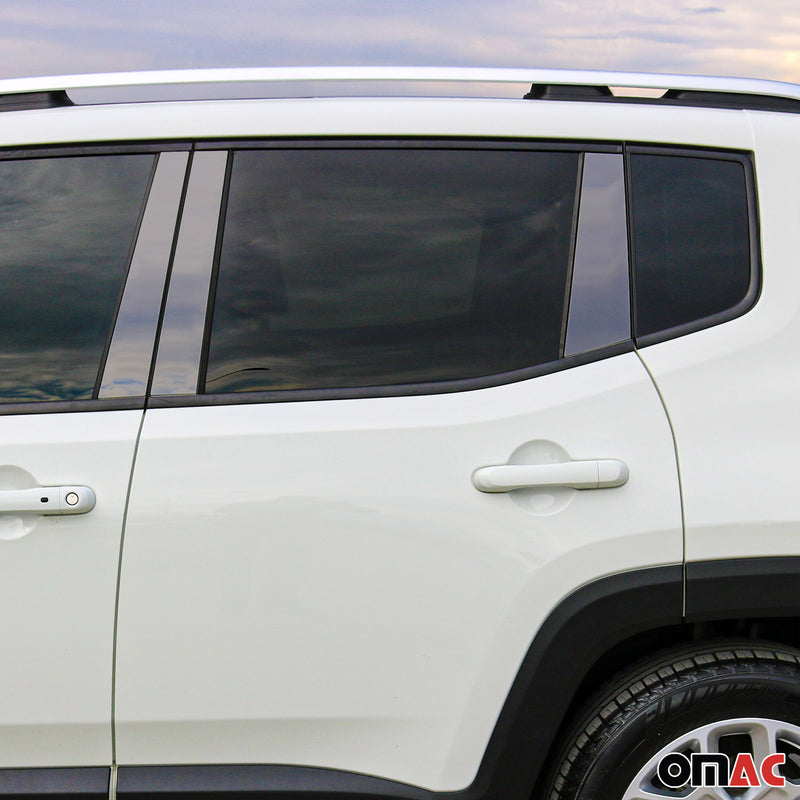 B-Säule Türsäulen Verkleidung für Jeep Renegade 2014-2021 Edelstahl Dunkel 6tlg