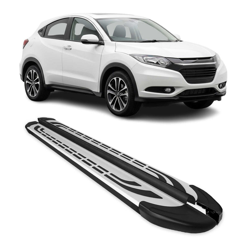 Trittbretter Seitenschweller Seitenbretter für Honda HR-V 2016-2021 Alu Schwarz