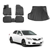 OMAC Fußmatten & Kofferraumwanne Set für Toyota Corolla Stufenheck 2007-2013