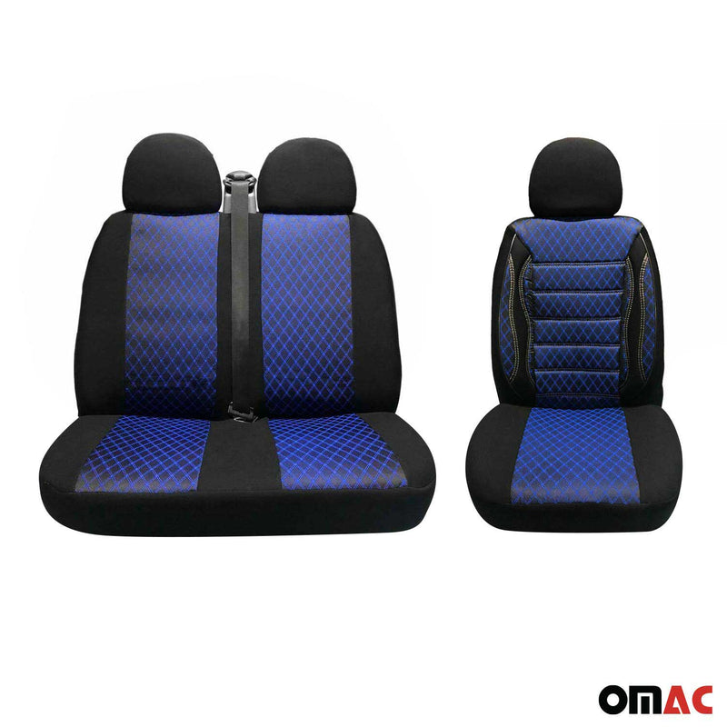 Sitzbezüge Schonbezüge für Mercedes Vito W447 2014-2025 Schwarz Blau 2+1 Vorne