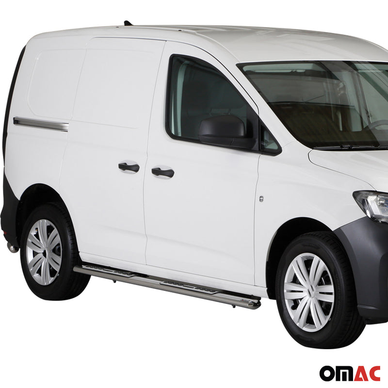 Edelstahl Seitenschweller Schwellerrohre für VW Caddy 2021-2025 Edelstahl Silber