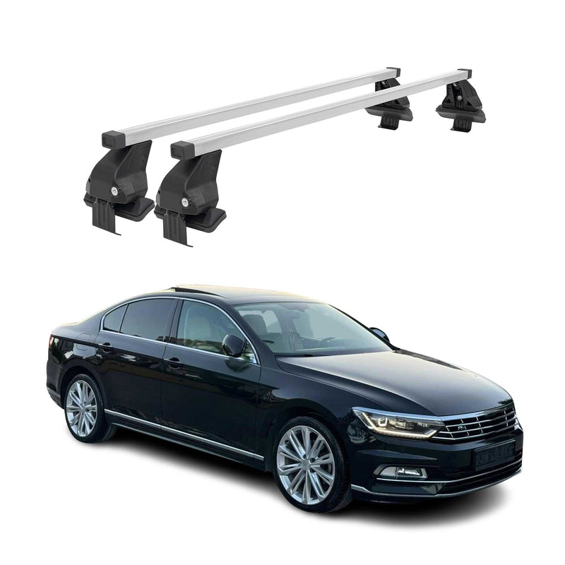 Menabo Dachträger Grundtäger für VW Passat B8 2014-2019 50kg Stahl Silber 2 tlg
