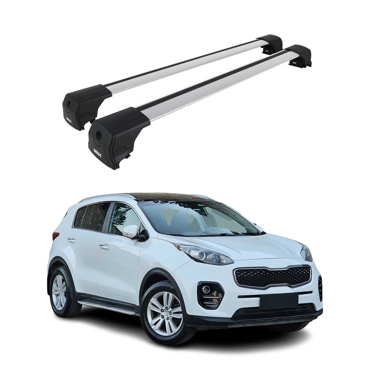 Dachträger Gepäckträger für Kia Sportage 2015-2020 ABE Grundträger Alu Grau