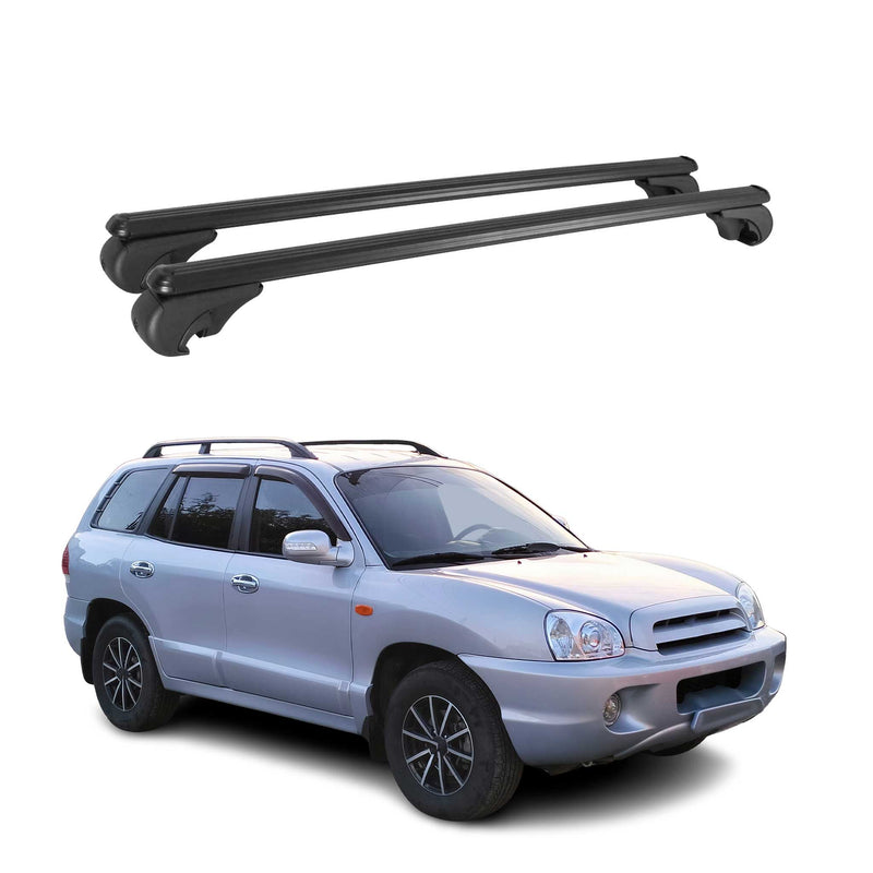 Dachträger für Hyundai Santa Fe Gepäckträger Grundträger Aluminium Schwarz 2tlg