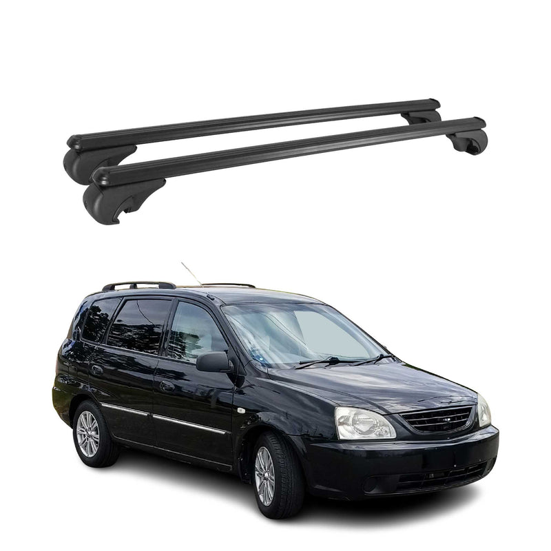 Dachträger für Kia Carens 2002-2006 Gepäckträger Grundträger Alu Schwarz 2x