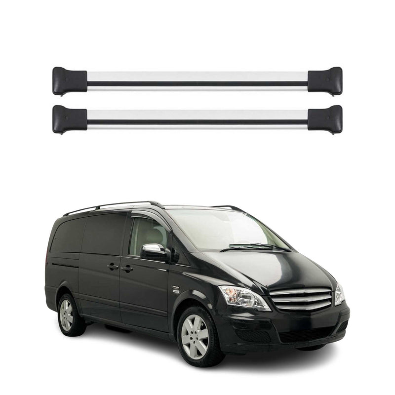 Dachträger Grundtäger für Mercedes Vito Viano W639 2003-2014 75kg Alu Silber 2x