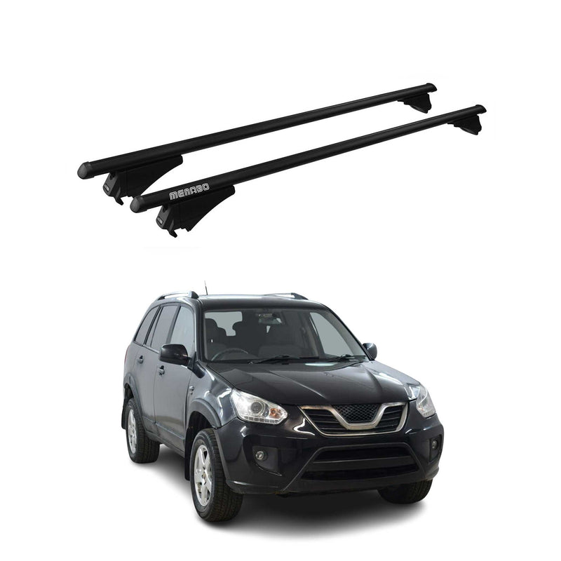 Menabo Dachträger Grundtäger für Chery Tiggo 2011-2016 75kg Alu Schwarz 2 tlg