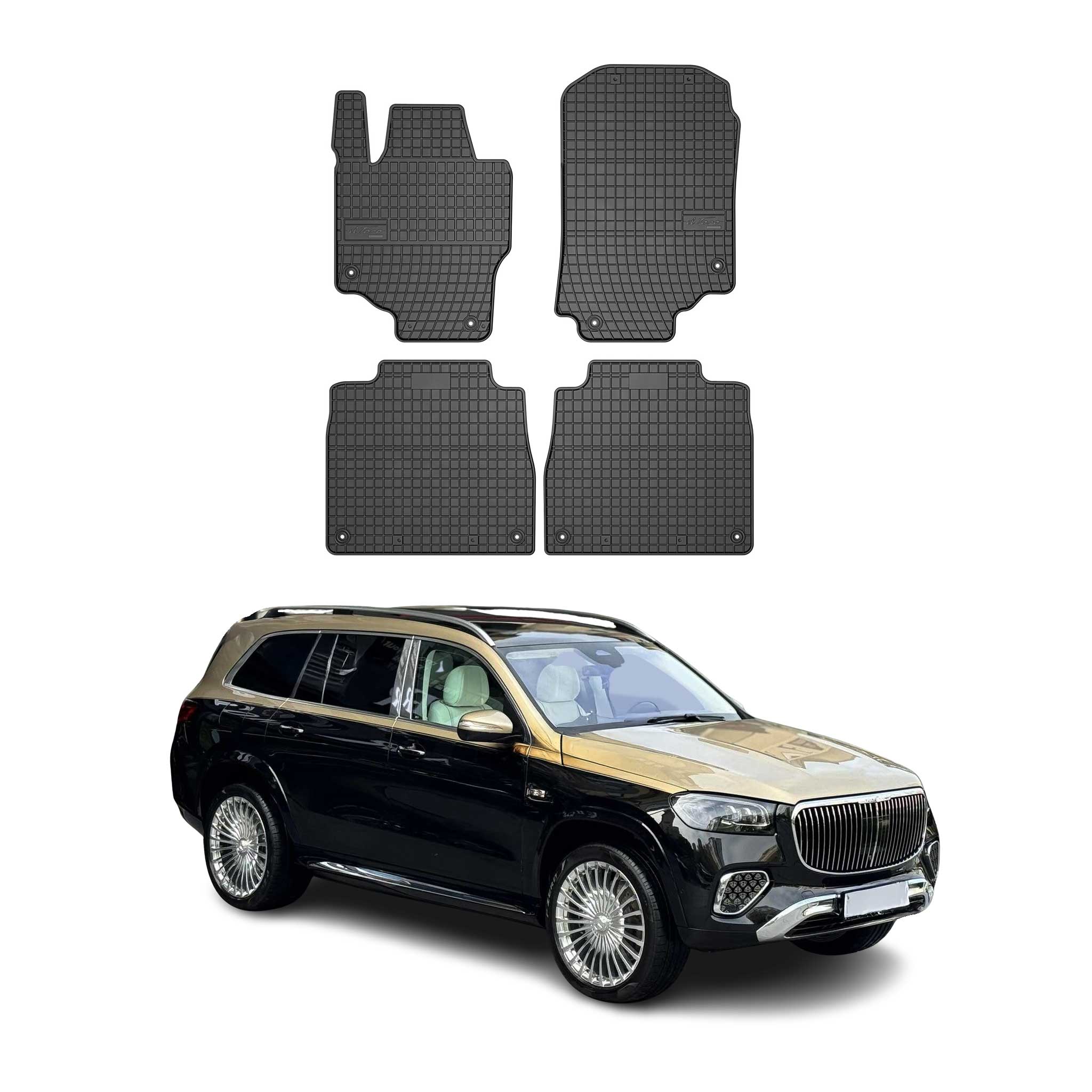 OMAC Gummi Fußmatten für Mercedes GLS Klasse X167 2020-2026 Automatte Schwarz 4x