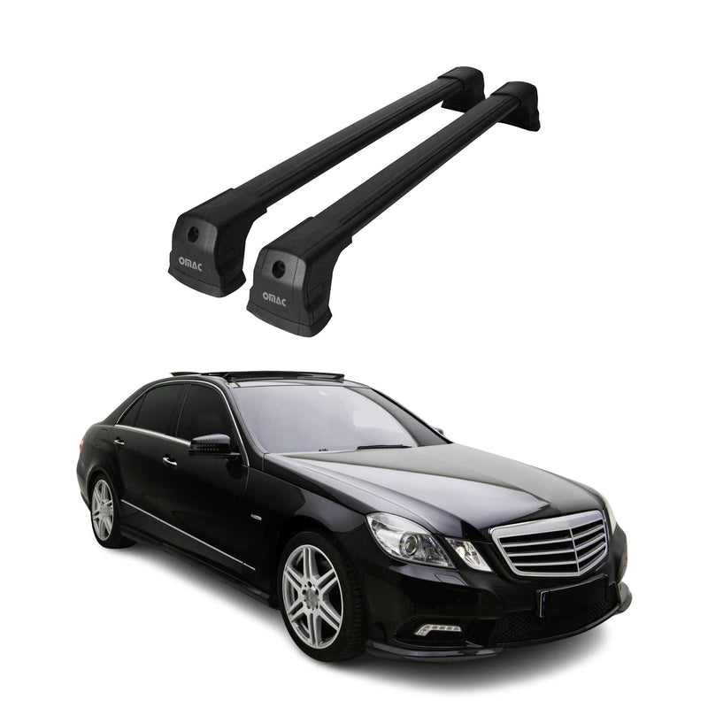 Dachträger Grundtäger für Mercedes E Klasse W212 Limo 2009-2016 75kg Alu Schwarz