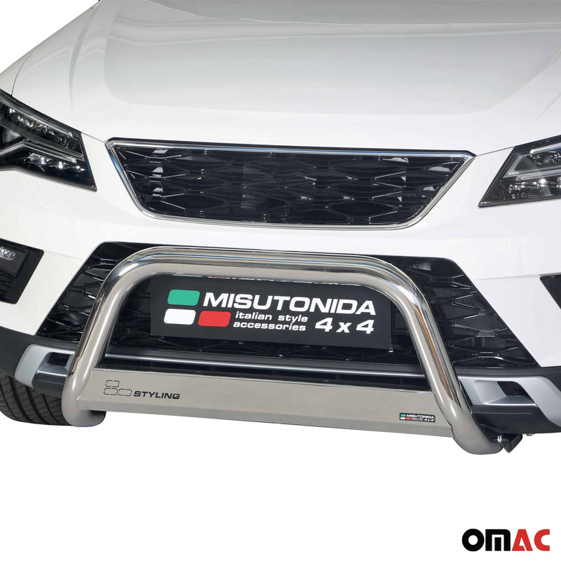 Frontbügel Frontschutzbügel für Seat Ateca 2016-2020 ø63mm Stahl Silber Schutz