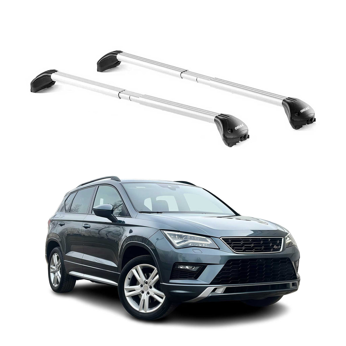 Dachträger Grundtäger für Seat Ateca 2016-2026 5 tür 100kg Alu Silber 2 tlg ABE