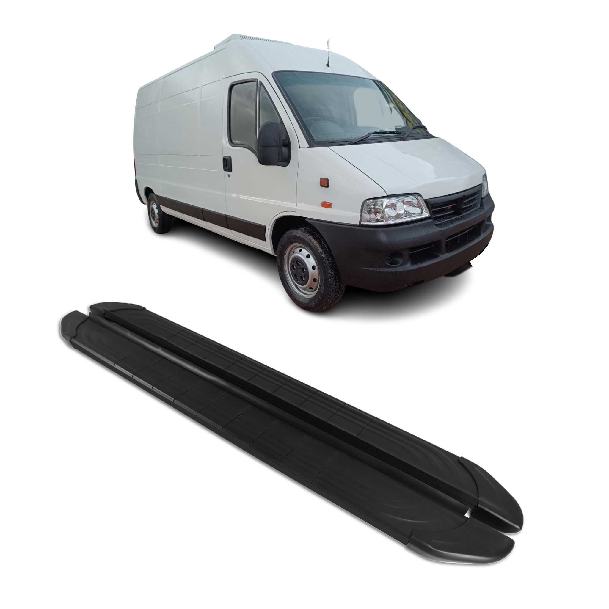 Trittbretter Seitenschweller für Fiat Ducato 2006-2026 L1 Aluminium Schwarz 2tlg