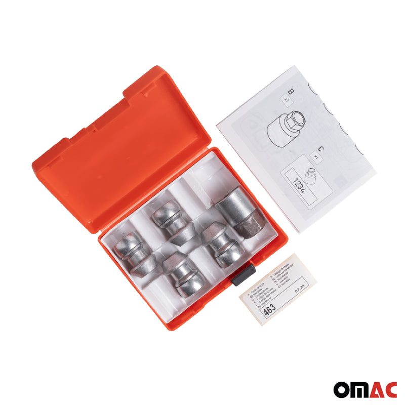 Radschloss Satz für Ford S-Max / Galaxy ab 2006 Felgenschloss Silber 4x M14X1.5