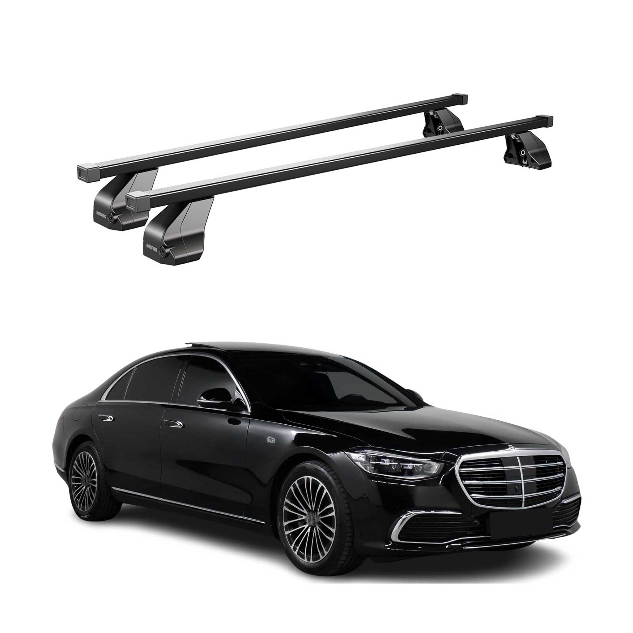 Menabo Dachträger Grundträger für Mercedes S Klasse W223 2021-2026 Stahl Schwarz