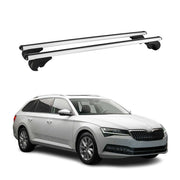 Dachträger Grundtäger für Skoda Superb mk3 Kombi 2019-2024 75kg Alu Silber 2 tlg