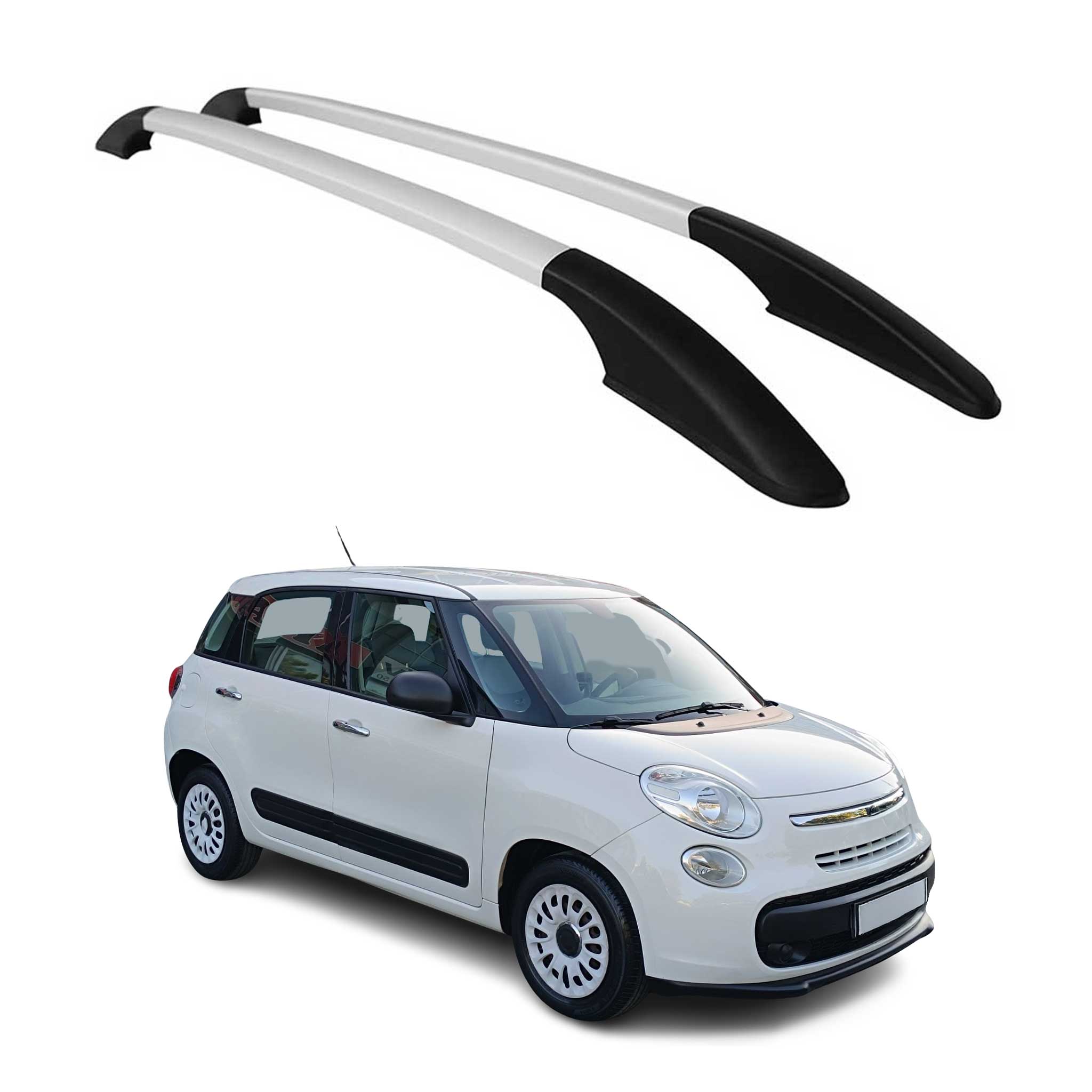 Aluminium Dachreling Relingträger für Fiat 500L 2013-2024 Silber 2x