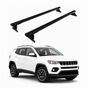 Dachträger Grundtäger für Jeep Compass II 2017-2025 75kg Aluminium Schwarz 2 tlg