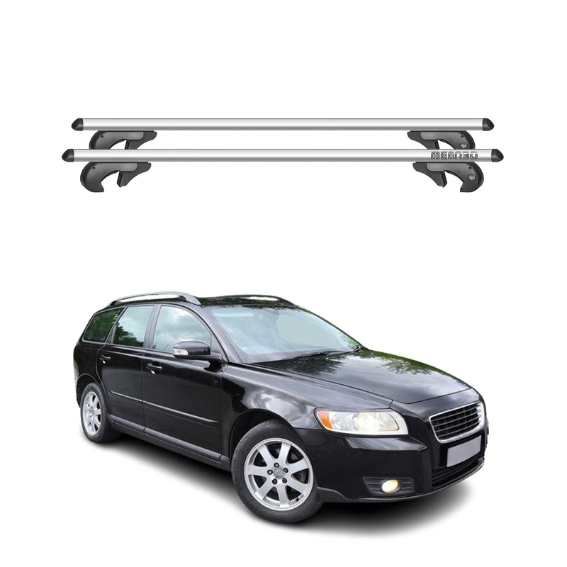 Menabo Dachträger Grundtäger für Volvo V50 2007-2012 FL 90kg Alu Silber 2 tlg
