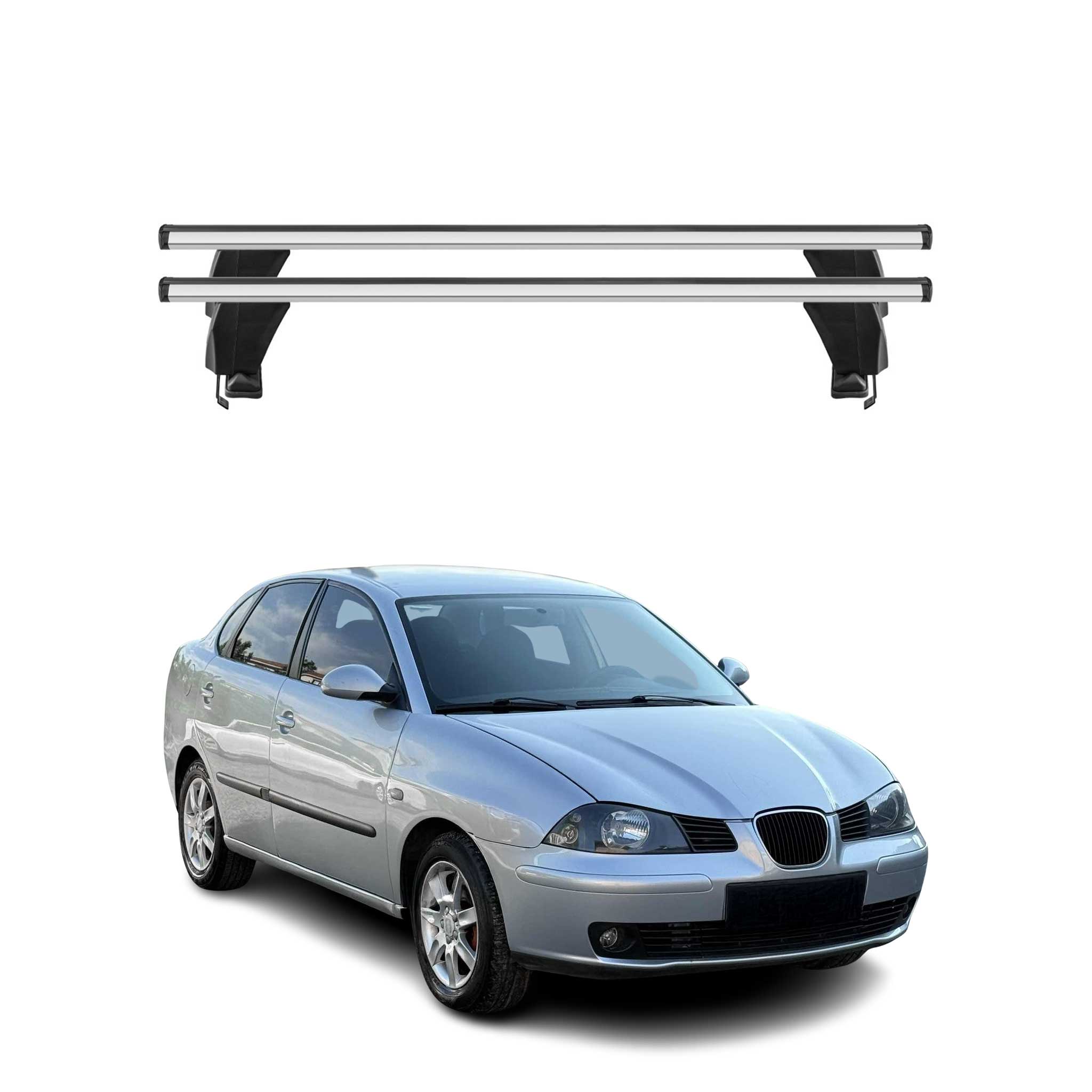 Menabo Dachträger Grundtäger für Seat Cordoba 2002-2009 50kg Alu Silber 2 tlg