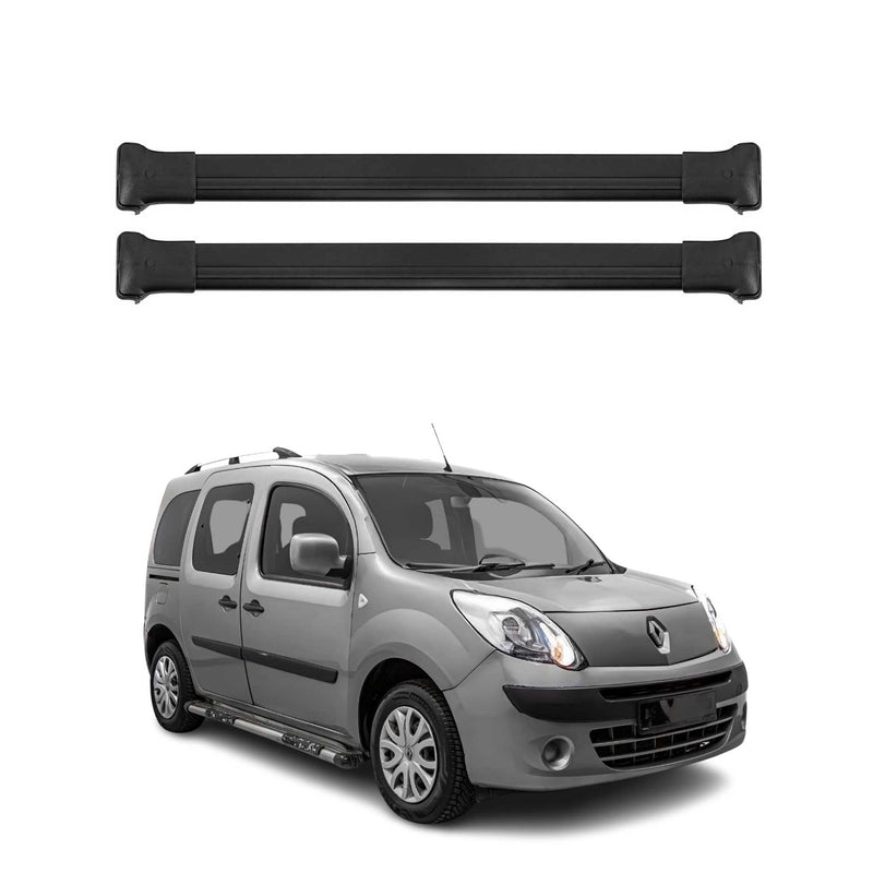 Dachträger Grundtäger für Renault Kangoo mk2 2007-2021 75kg Alu Schwarz 2tlg