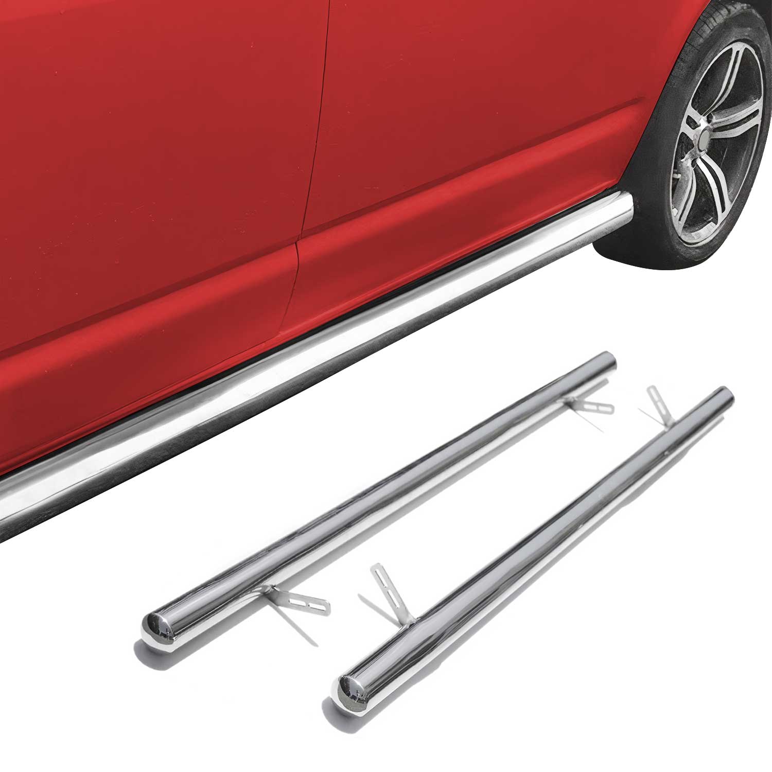 Edelstahl Trittbretter Schwellerrohre für Jeep Compass 2011-2016 Silber 2tlg