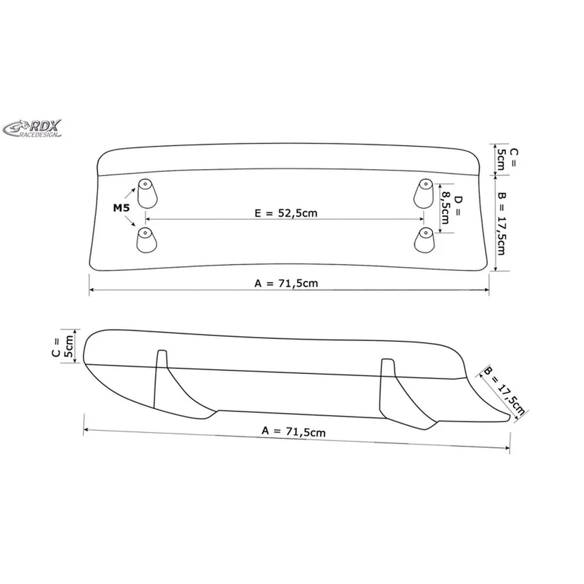 Heckschürzenansatz Diffuser Universal U-Diff XL 715cm