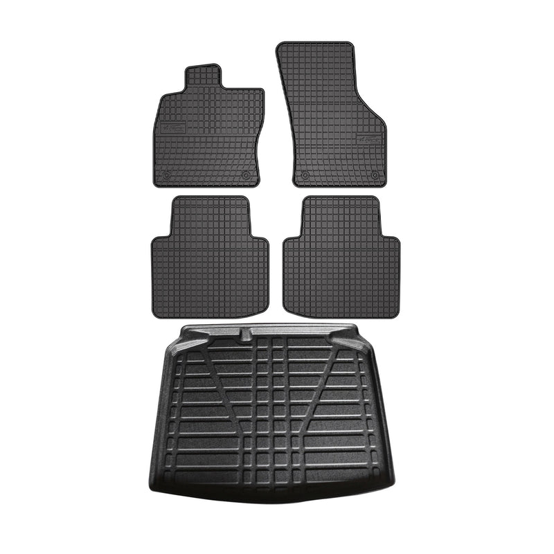 Fußmatten & Kofferraumwanne Set für Skoda Superb Kombi 2015-2024 Gummi TPE 5x