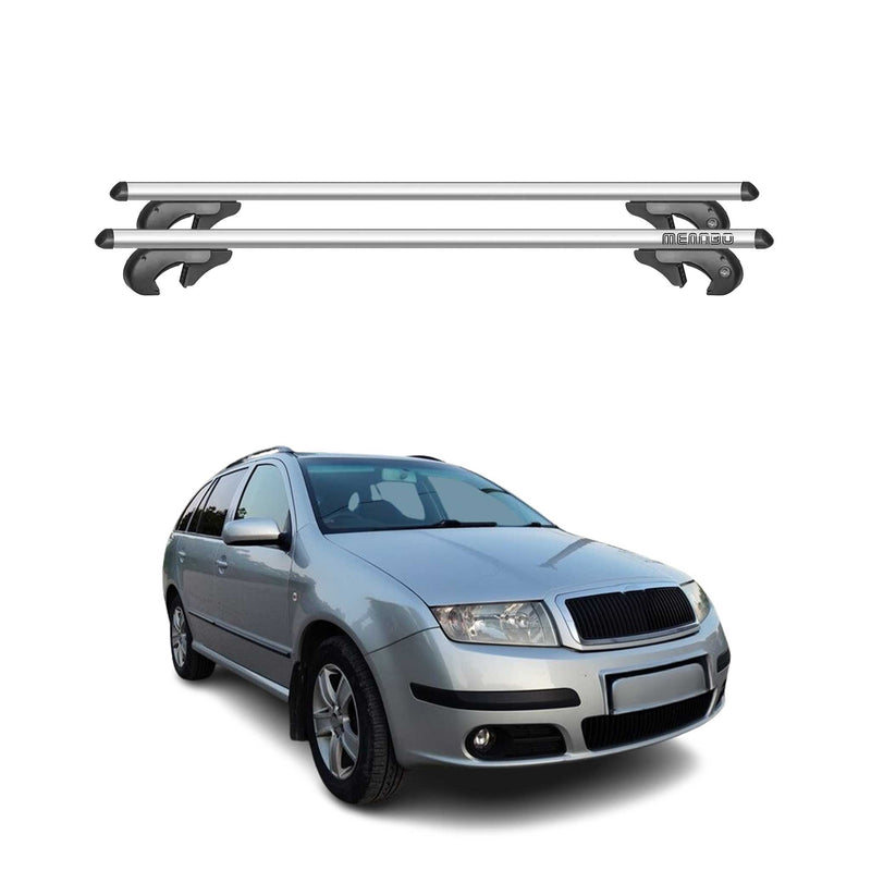 Menabo Dachträger Grundtäger für Skoda Fabia Kombi 1999-2007 90kg Alu Silber 2x