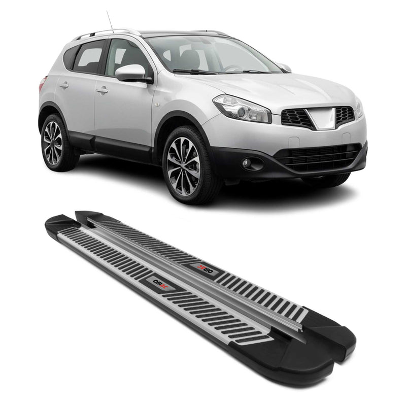 Trittbretter Seitenbretter Schweller für Nissan Qashqai J10 2006-14 Alu Schwarz