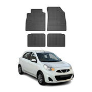 OMAC Gummi Fußmatten für Nissan Micra K14 2017-2023 Automatten Gummi Schwarz 4x