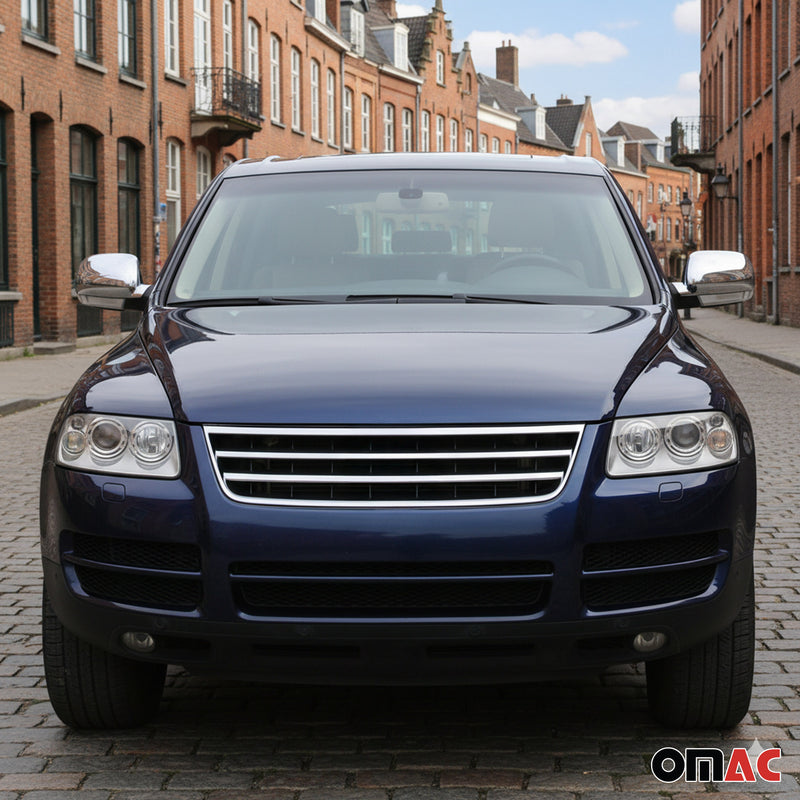 Spiegelkappen Spiegelabdeckung für VW Touareg 2002-2010 Edelstahl Silber 2tlg