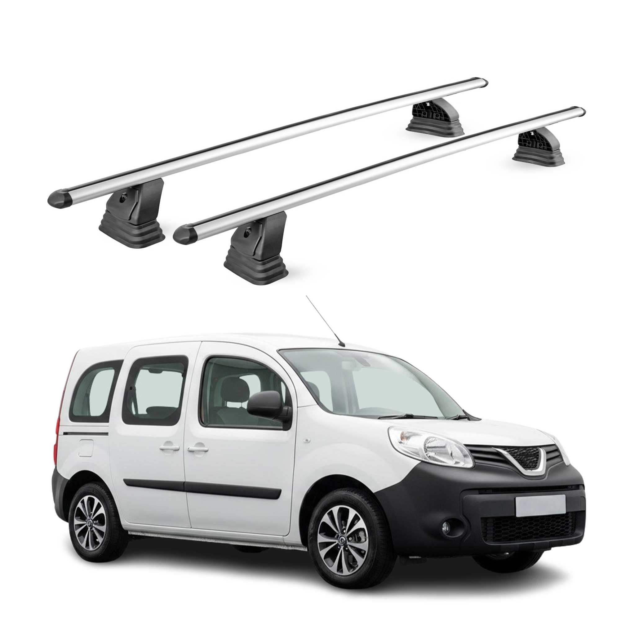 Alu Dachträger für Nissan NV250 2019-2021 TÜV T-Nut Abschließbar 2tlg Silber