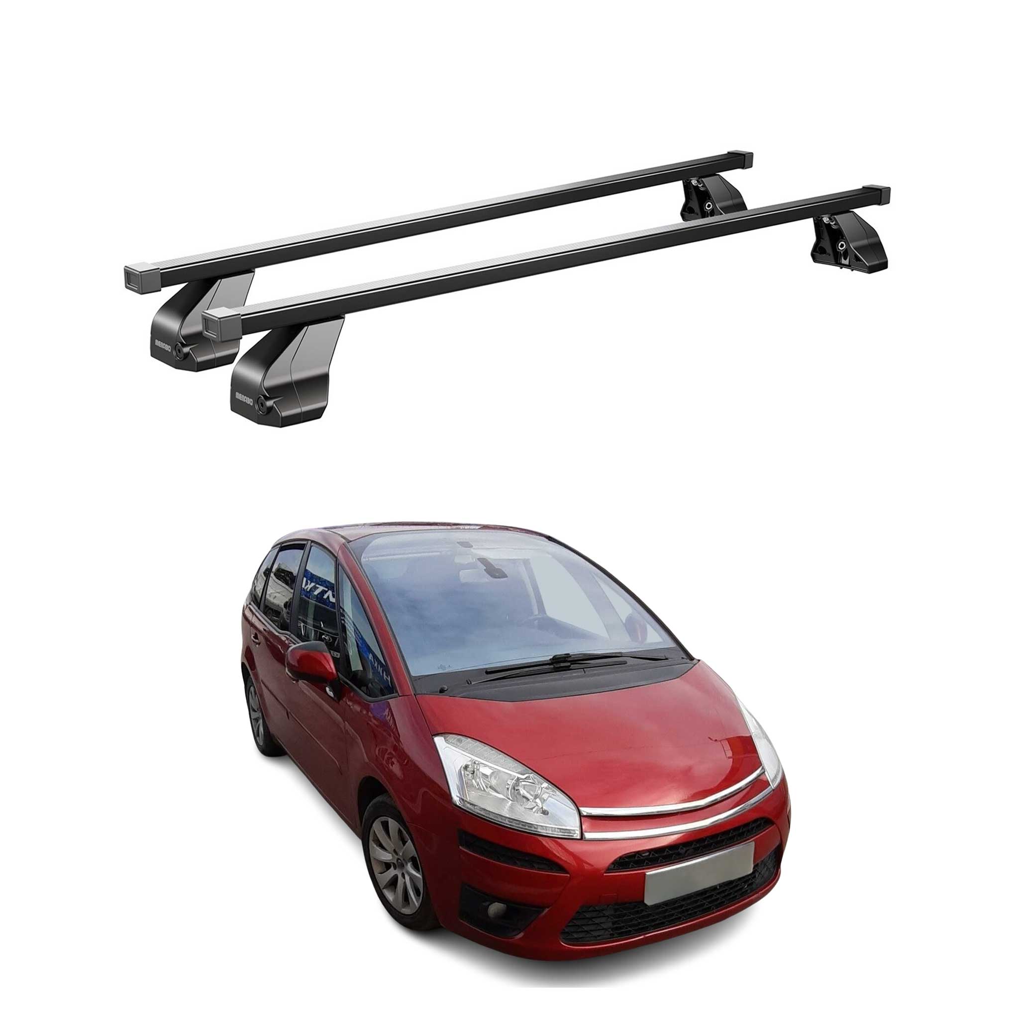 Menabo Dachträger Grundtäger für Citroen C4 Picasso 2006-2013 75kg Stahl Schwarz
