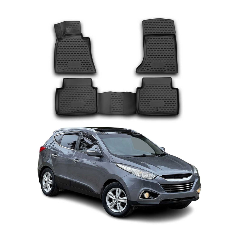 OMAC Gummimatten Fußmatten für Hyundai ix35 2009-2015 TPE Automatten Schwarz
