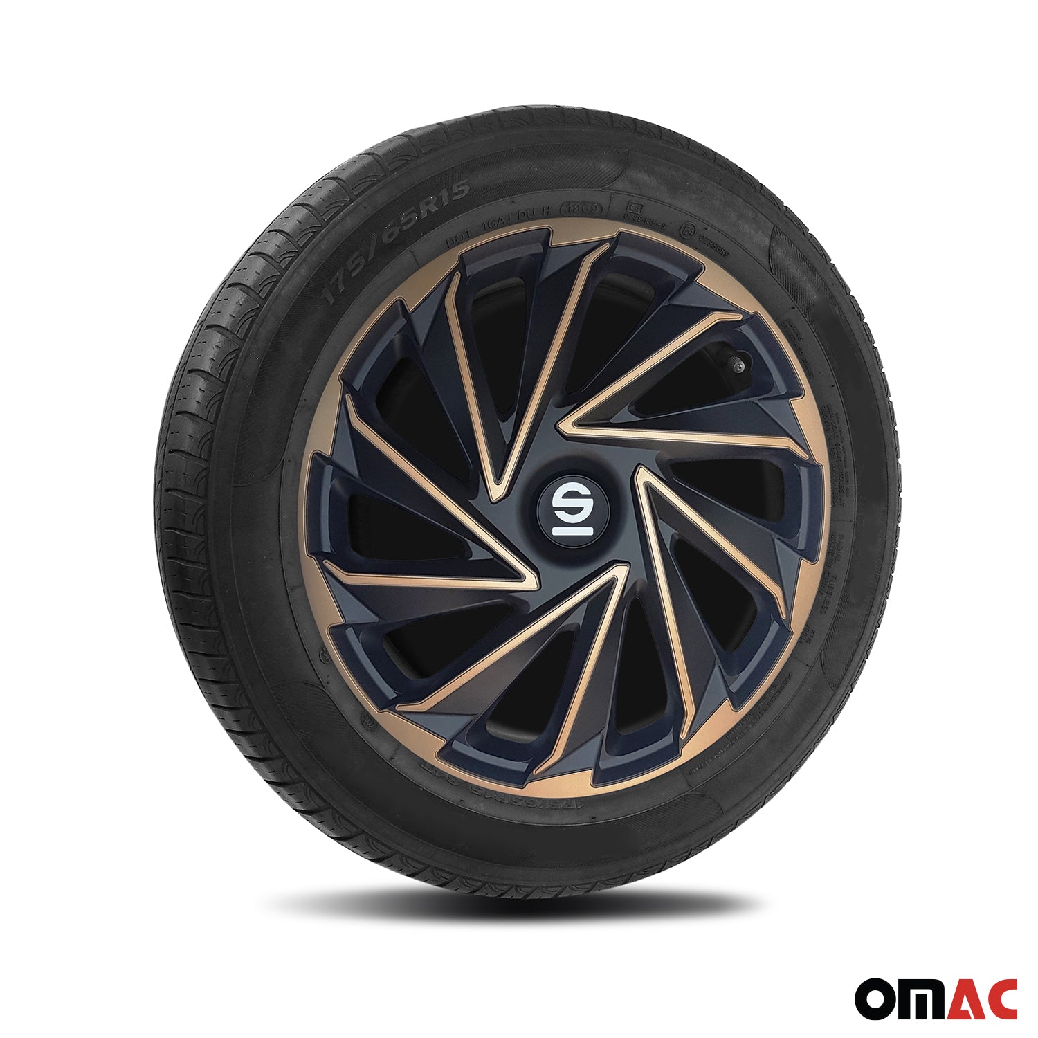 Radkappen Radzierblenden Sparco Varese 16" Zoll Abdeckung Set Gold Schwarz 4x