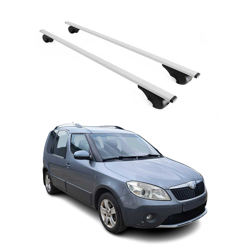Dachträger Grundtäger für Skoda Roomster 2006-2015 75kg Metall Silber 2 tlg