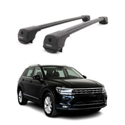 Dachträger Grundträger für VW Tiguan II 2016-2023 Aluminium 75kg Schwarz 2tlg