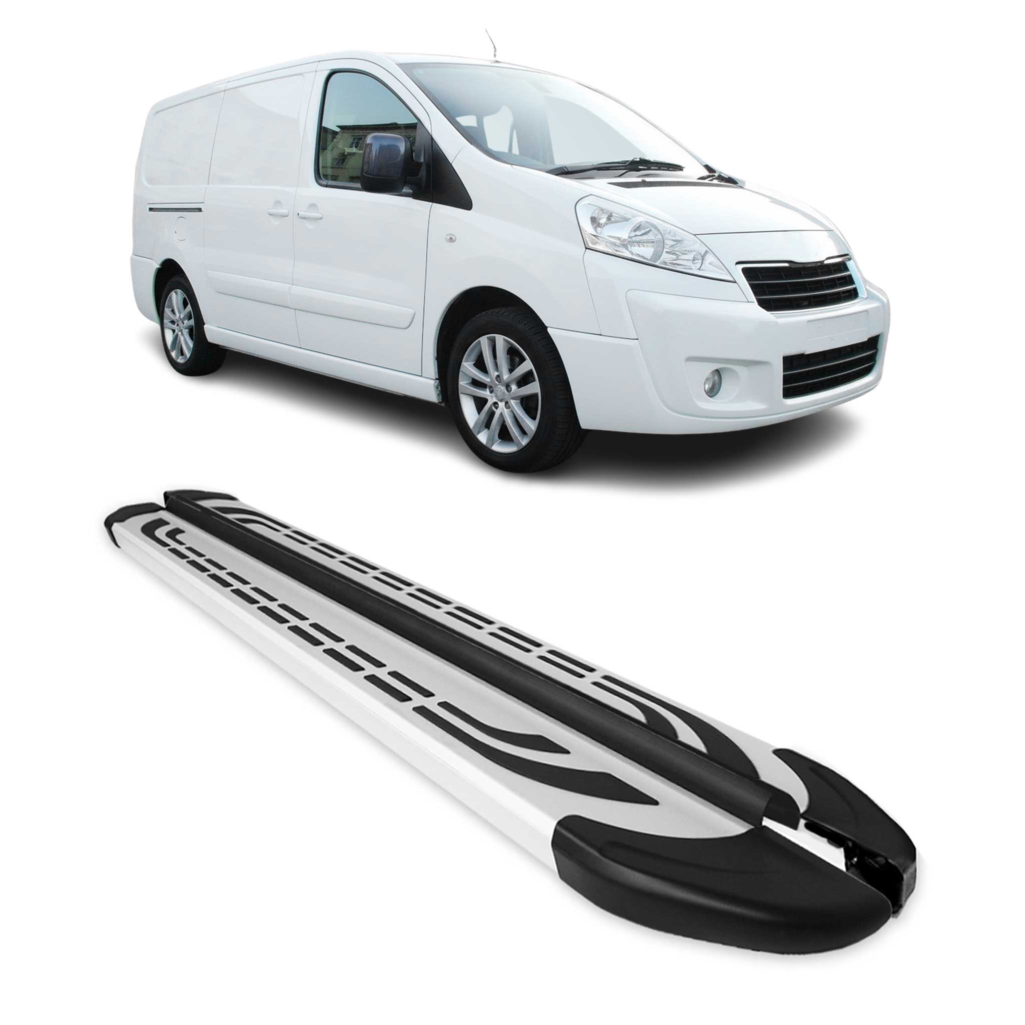 Trittbretter Schweller Seitenbretter für Peugeot Expert 2007-2016 L2 Langer Alu