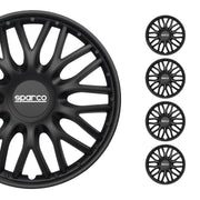 Radkappen Radzierblenden Sparco Roma 15" Zoll Auto Abdeckung Set Schwarz 4x